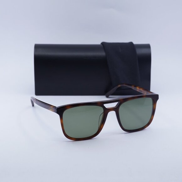 Saint Laurent SL455 002 Square Sunglasses - Havana/Green - Picture 4 of 9
